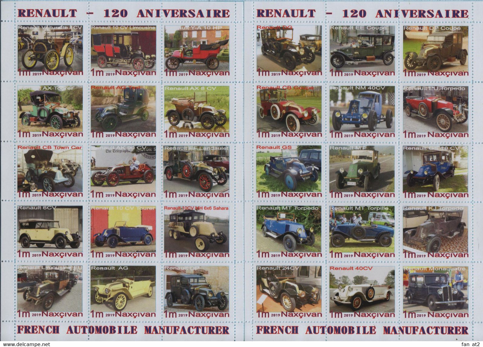 Fantazy Labels / Private Issue. Renault - 120e Anniversaire. Cars. Transport. 2019 - Etichette Di Fantasia