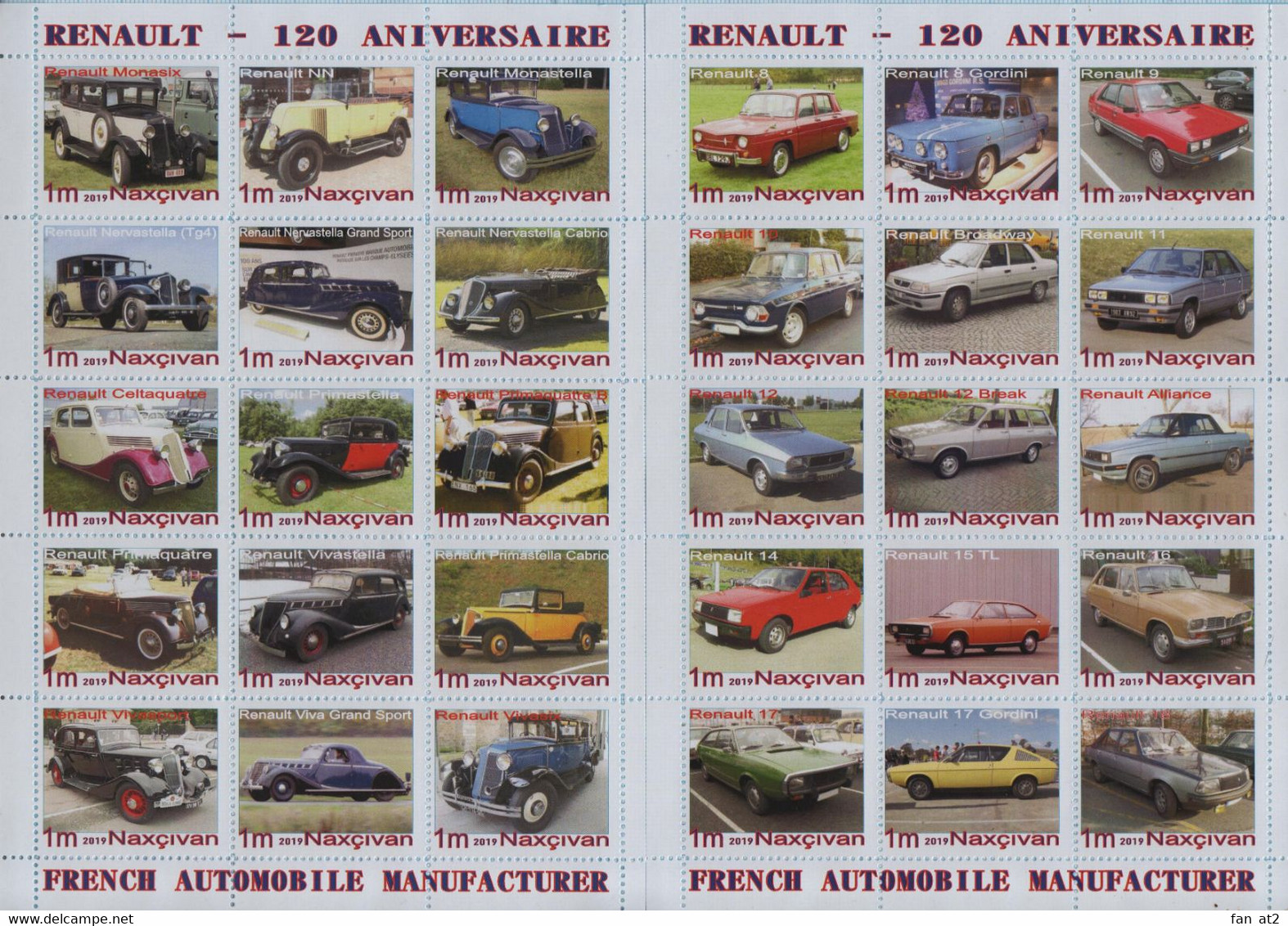 Fantazy Labels / Private Issue. Renault - 120e Anniversaire. Cars. Transport. 2019 - Etichette Di Fantasia