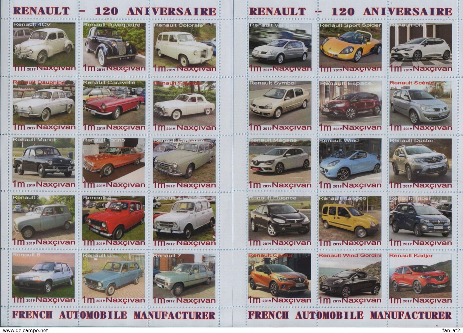 Fantazy Labels / Private Issue. Renault - 120e Anniversaire. Cars. Transport. 2019 - Etichette Di Fantasia