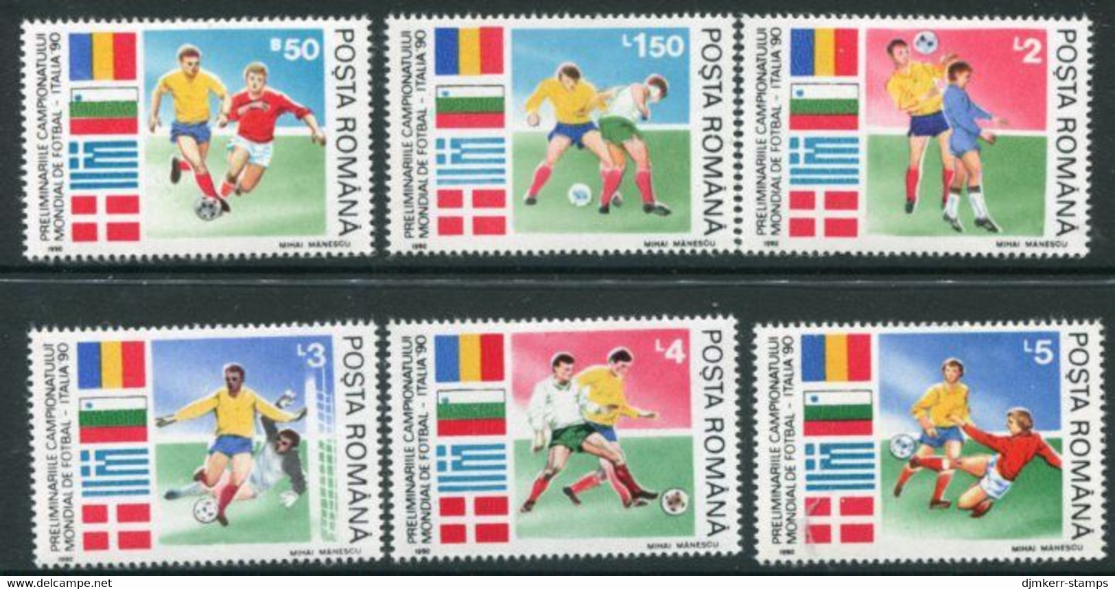 ROMANIA 1990 Football World Cup  MNH / **.  Michel 4586-91 - Ongebruikt