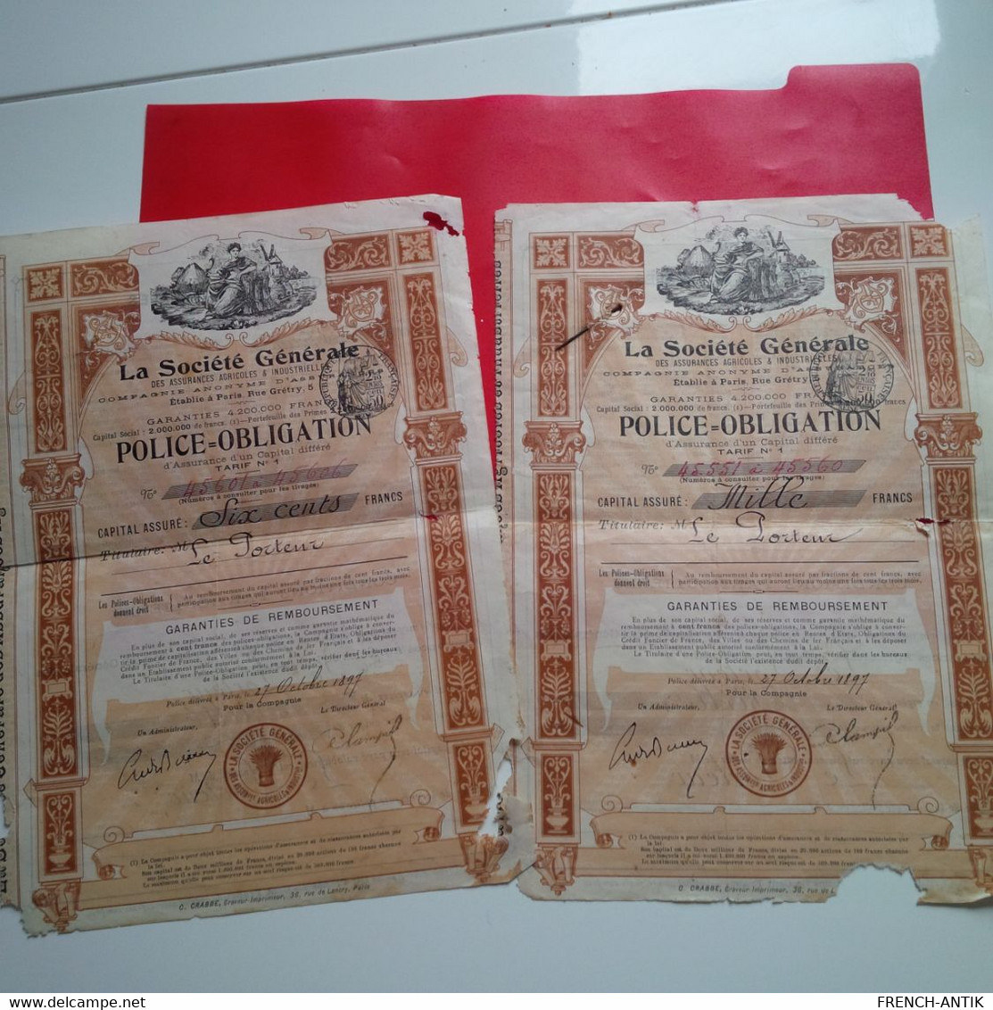 ACTION OBLIGATION LA SOCIETE GENERALE ILLUSTRATEUR 1897 - Banco & Caja De Ahorros