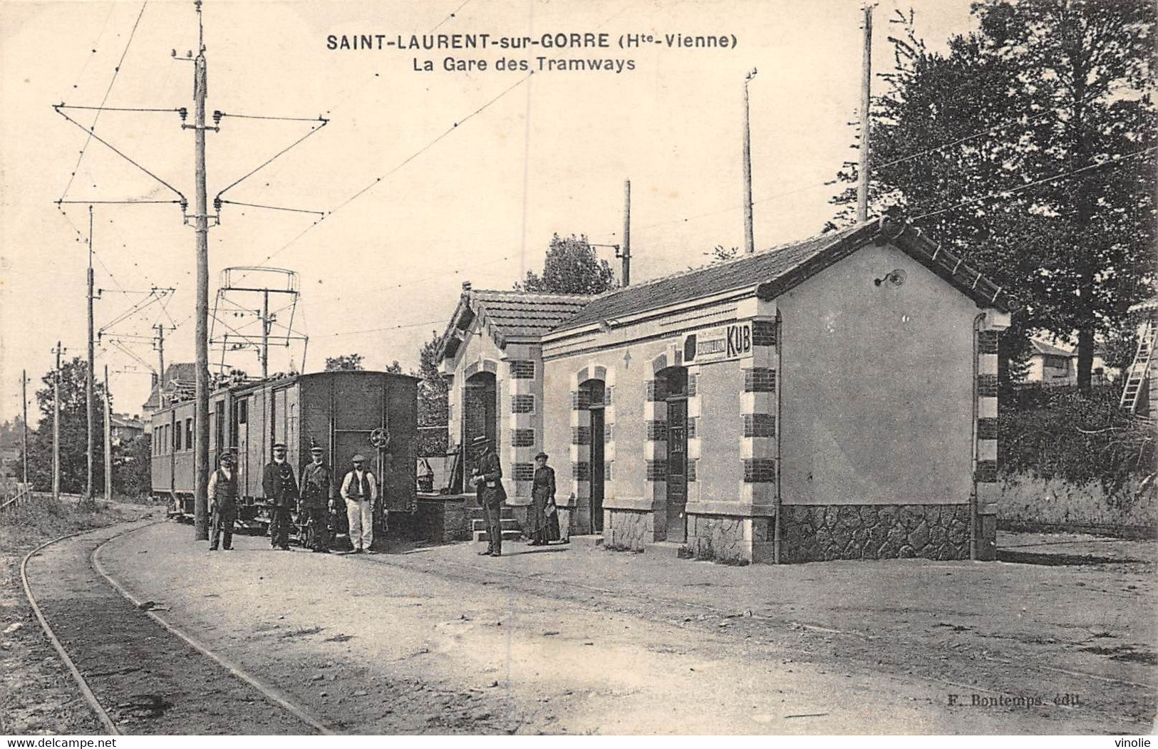 A-20-4681 : SAINT-LAURENT DE GORRE. LA GARE DES TRAMWAYS DEPARTEMENTAUX ELECTRIQUES - Saint Laurent Sur Gorre