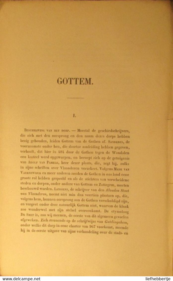 Gottem - De Geschiedenis Van_  - Door F. De Potter En J. Broeckaert - 1870  -   Deinze - Histoire