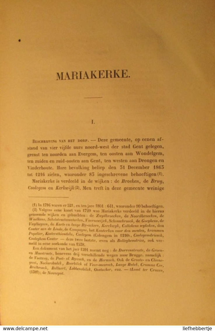 Mariakerke ( Bij Gent )  - De Geschiedenis Van_  - Door F. De Potter En J. Broeckaert - 1864 - History