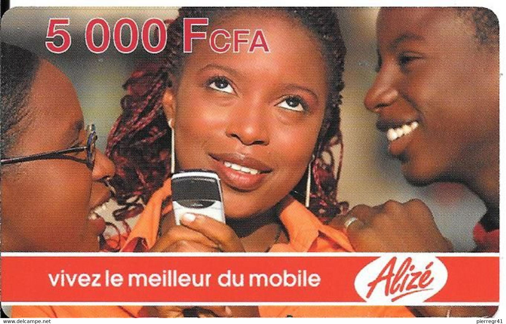 CARTE-PREPAYEE-SENEGAL-ALIZE-5000F CFA-DIAMONO-ALIZE-V° N° Lasers-TBE - Sénégal