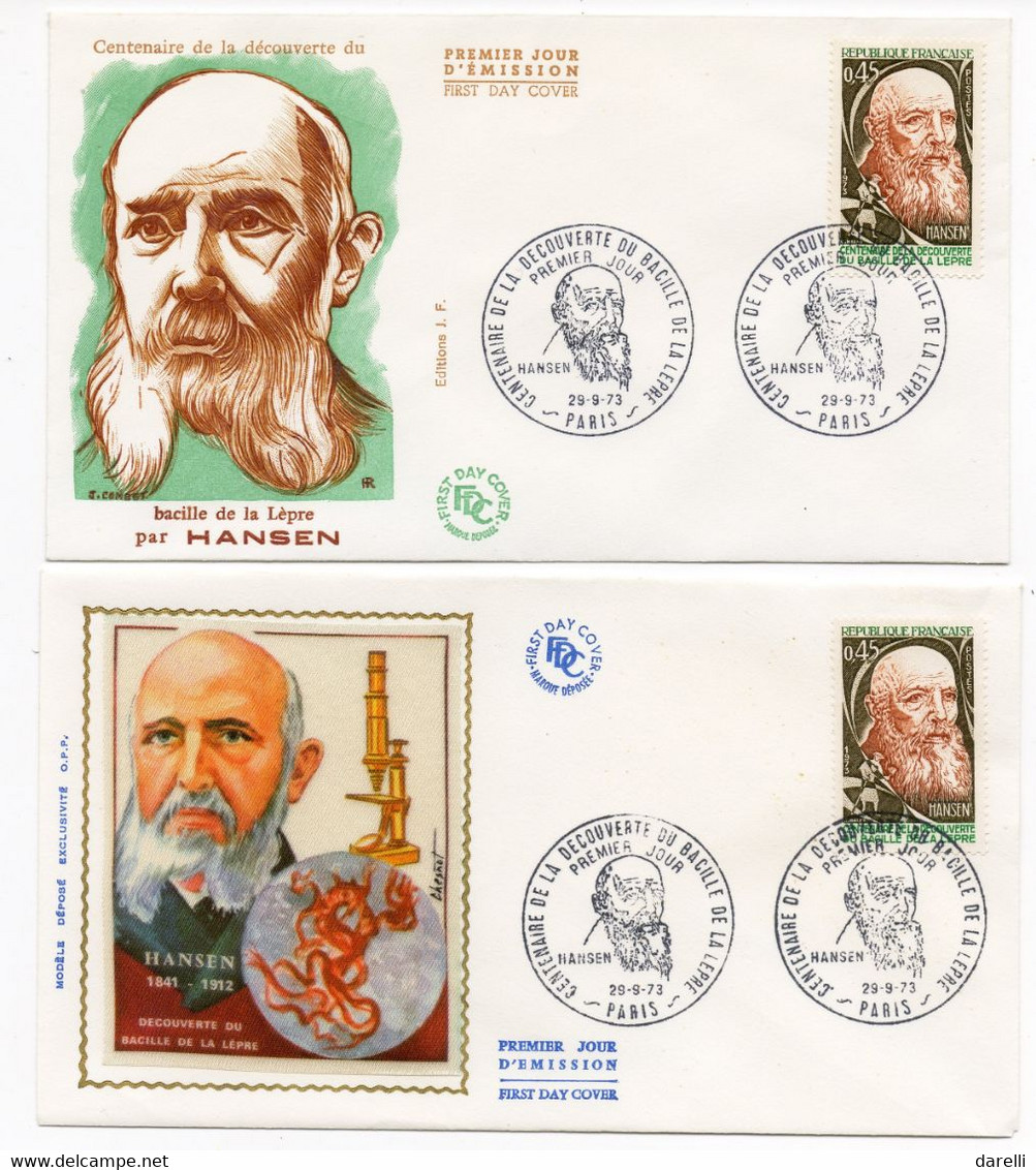 FDC France 1973 - Centenaire De La Découverte Du Bacille De La Lèpre Par Hansen YT 1767 - 75 Paris - 1970-1979