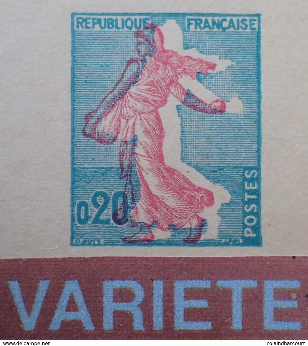 R1118/160 - 1960 - SEMEUSE De PIEL - (CP Vierge) N°1233-CP1 - SUPERBE VARIETE ➤➤➤ Semeuse Déplacée / Décalage Du Rouge - Postales  Transplantadas (antes 1995)