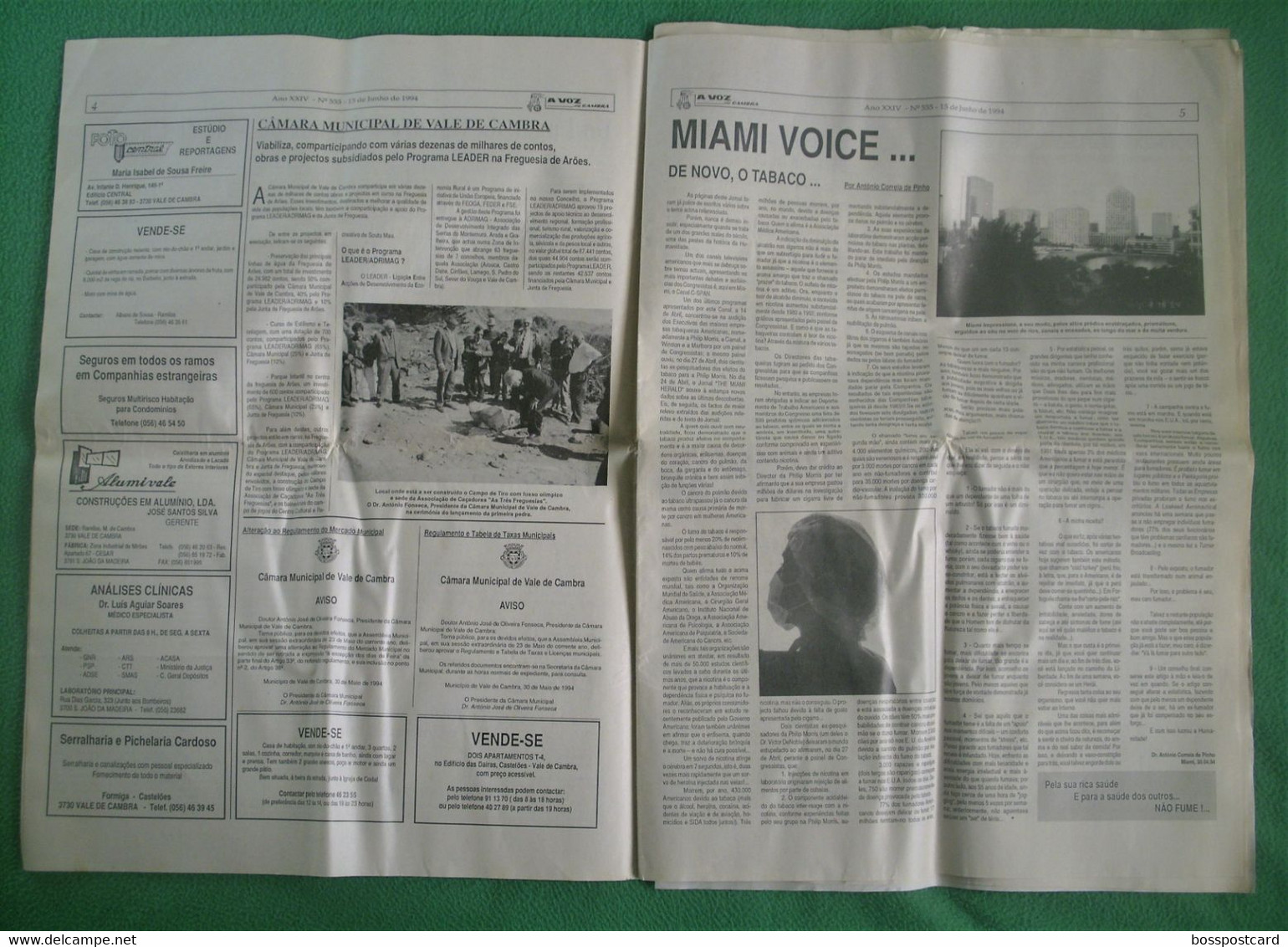 Vale De Cambra - Jornal A Voz De Cambra Nº 555, 15 De Junho De 1994. Aveiro. Portugal. - Algemene Informatie
