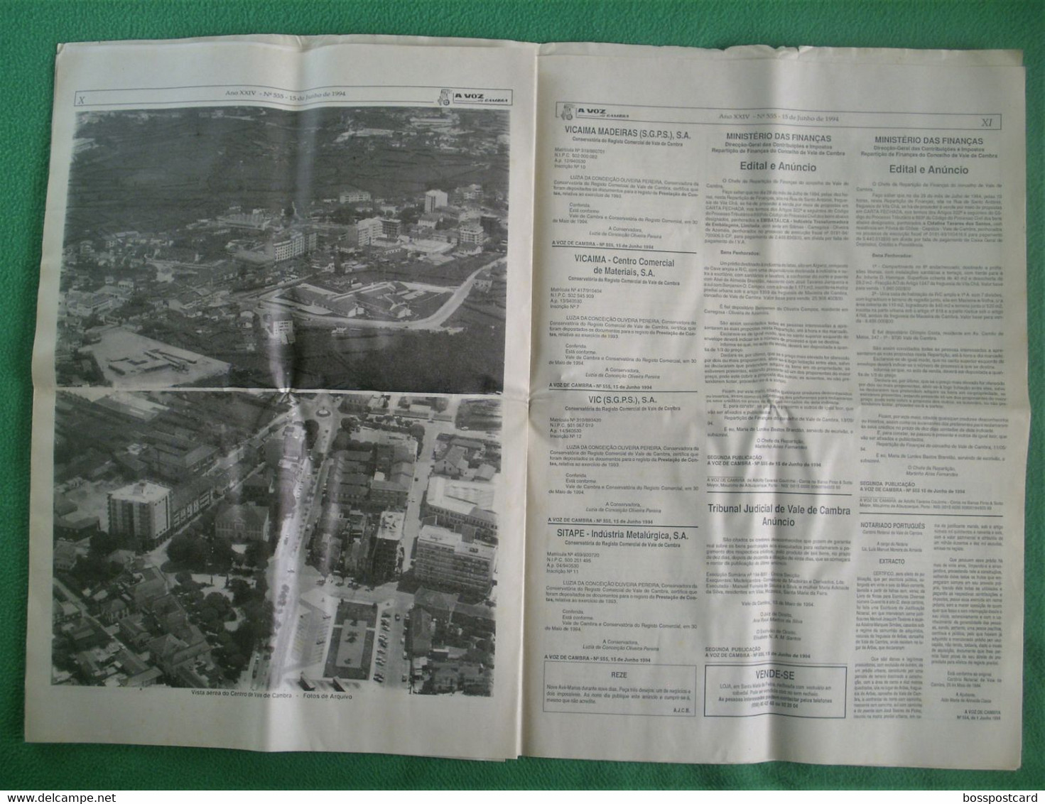 Vale de Cambra - Jornal A Voz de Cambra Nº 555, 15 de Junho de 1994. Aveiro. Portugal.