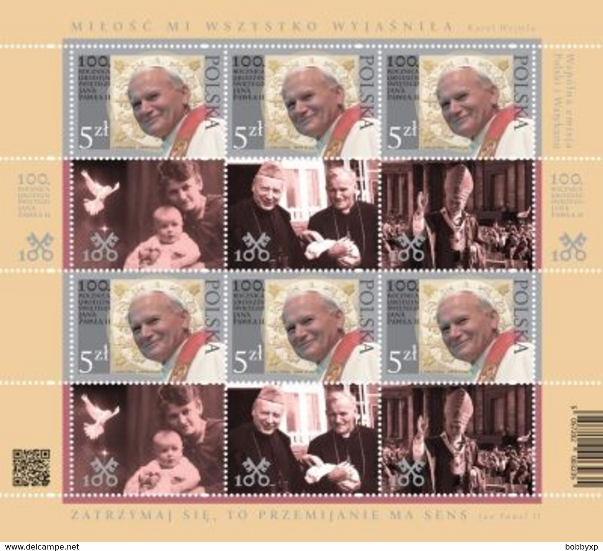 Poland 2020. Pope John Paul II. Joint Issue With The Vatican.. Mini Sheet. MNH** - Blocks & Sheetlets & Panes