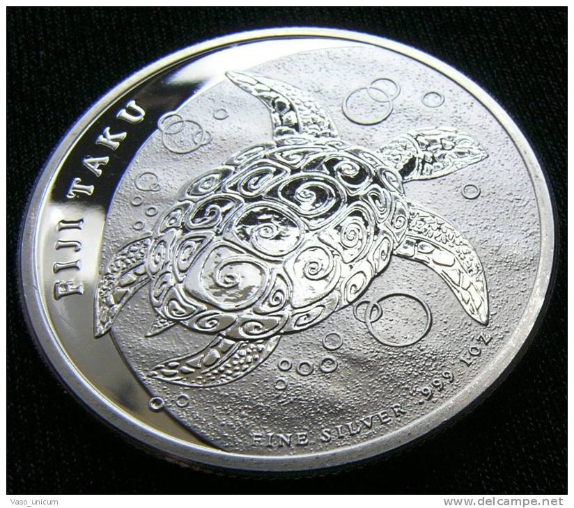 FIJI 2 $ 2012 Turtle Silver 1 Oz 999 - Fidji