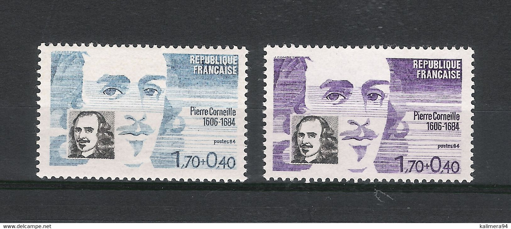 Y. & T.  N° 2329 A  /  PIERRE  CORNEILLE  /  Variété De Coloris  ( Bleu Turquoise Au Lieu De Violet ) - Neufs