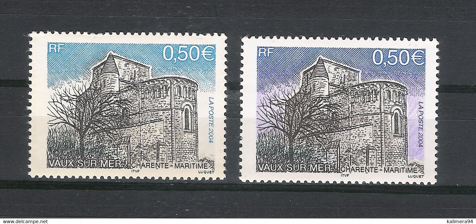 Y. & T.  N° 3701  /  VAUX-sur-MER  /  Variété De Coloris ( Bleu Clair Et Blanc Au Lieu De Outremer Et Violet ) - Neufs