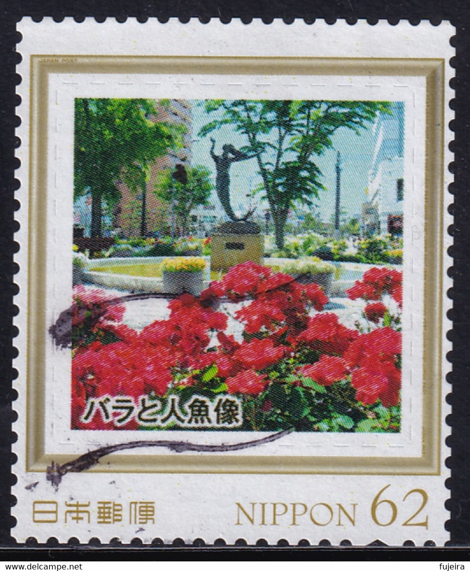 Japan Personalized Stamp, Rose Mermaid Statue (jpv1476) Used - Oblitérés