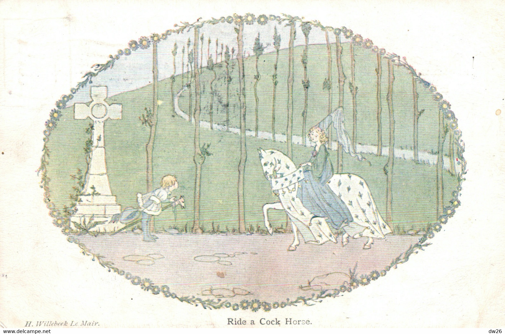 Illustration Willebeek Le Mair: Ride A Cock Horse (Un Coq à Cheval) Edition Augener Ltd - Le Mair