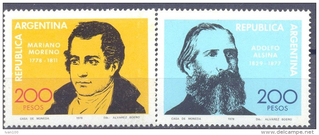 1979. Argentina, Mich.1376-77, Famous Persons, 2v,  Mint/** - Unused Stamps