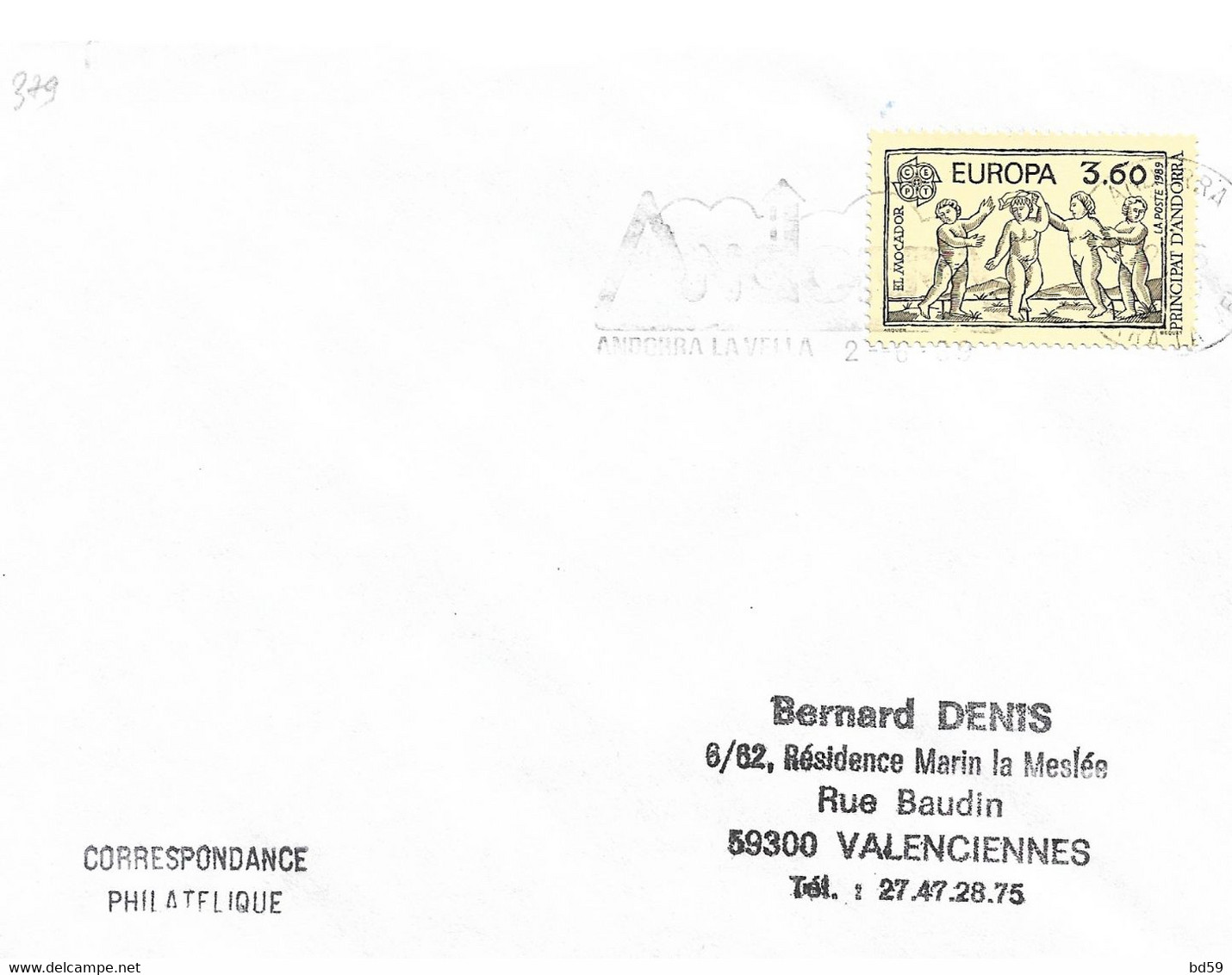 Timbres Sur Lettres 1989 N° 378 Europa Cote 13€ - Lettres & Documents