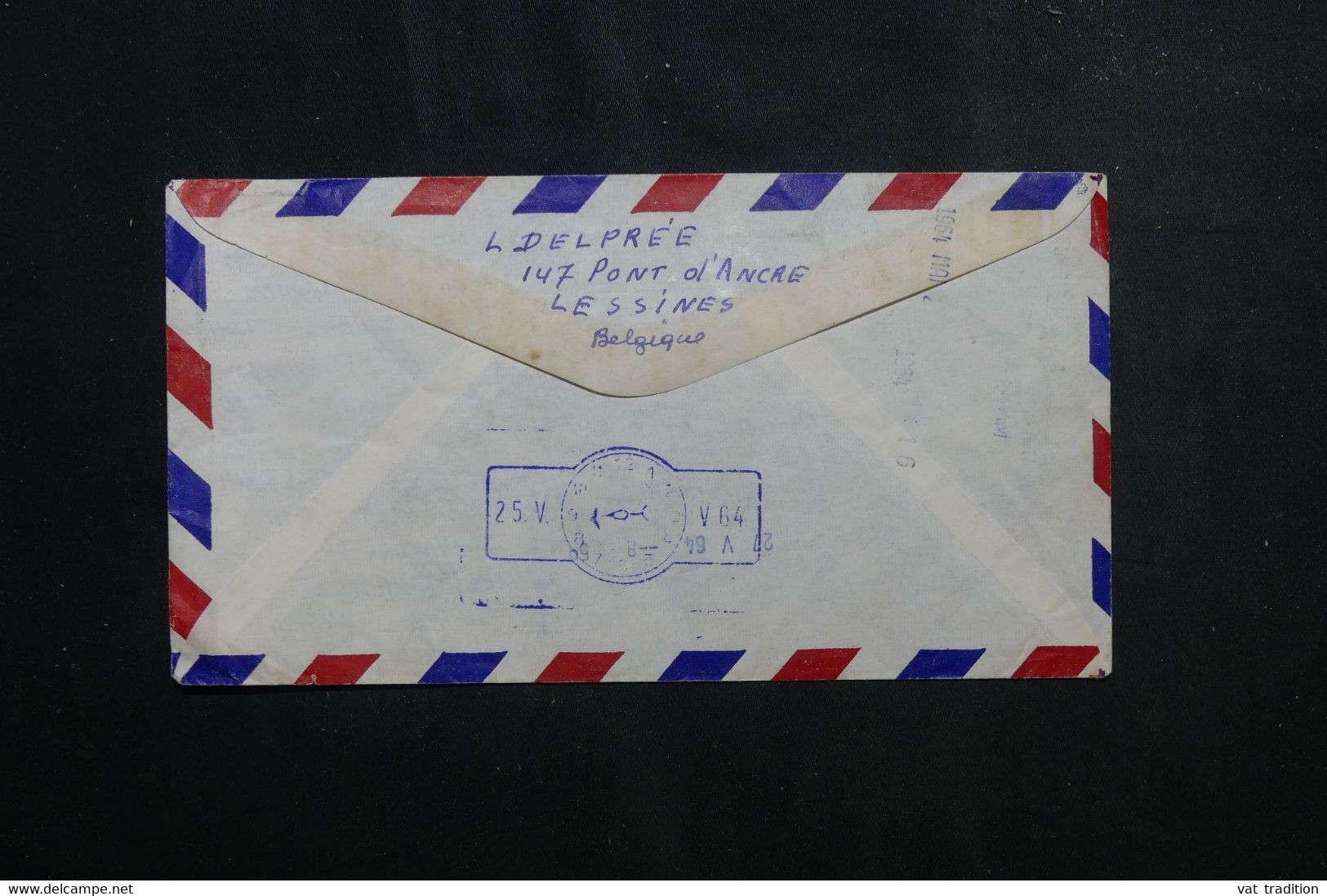 BELGIQUE - Enveloppe De Lesines Pour L 'Allemagne Et Retour En 1964, étiquette D'Hôtel De Redirection - L 73069 - Brieven En Documenten