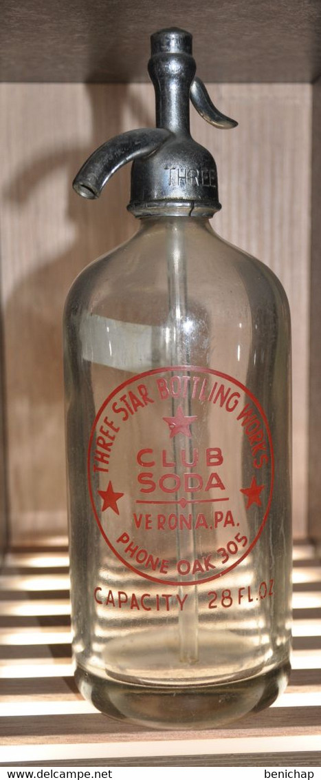 SIPHON Three Star Bottling Works - Club Soda - Verona - PA - USA. - Soda