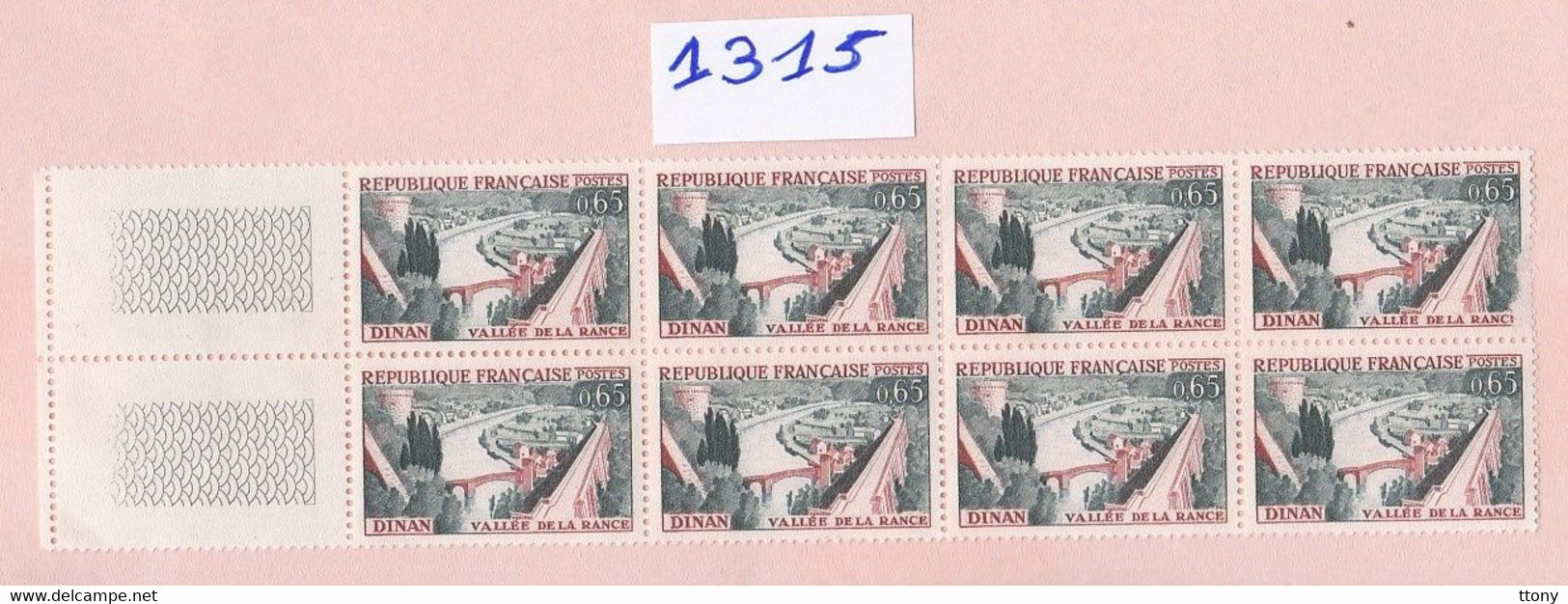 Un Bloc France De 10 Timbres Neufs ** N° 1315  Année 1962  Ville De Dinan - Ungebraucht