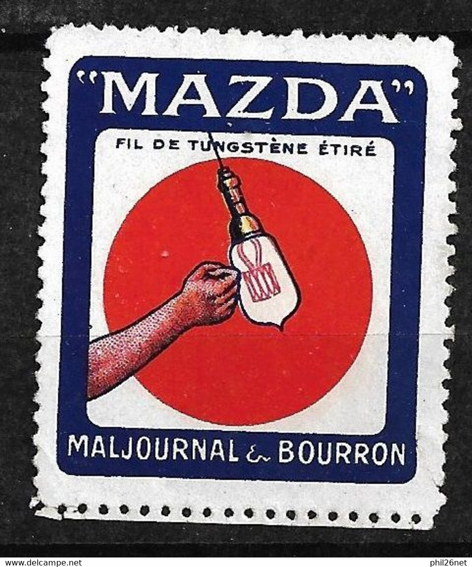 France  Vignette  "  Lampe Mazda  " " Fil De Tungstène étiré  " Maljournal Et Bourron    Neuf    B/ TB  - Elektriciteit