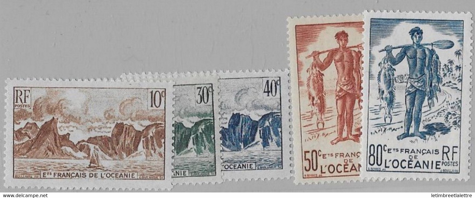 ⭐ Océanie - YT N° 182 à 187 ** Sans Le 186 - Neuf Sans Charnière - 1948 ⭐ - Unused Stamps