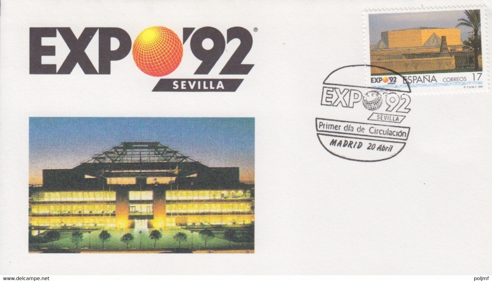 Espagne, 6 FDC Expo 92 Séville Obl. Madrid Le 20 Avril 92 Sur N° 2771, 2772, 2775, 2778, 2779, 2782 (pont C. Colomb) - 1992 – Sevilla (Spanje)