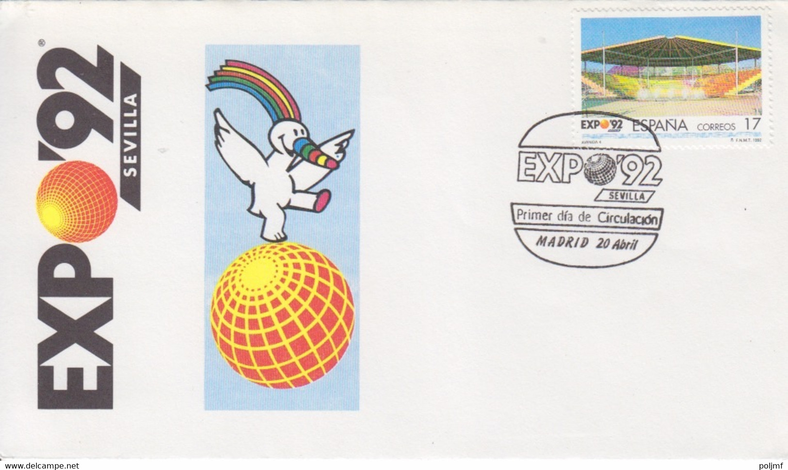 Espagne, 6 FDC Expo 92 Séville Obl. Madrid Le 20 Avril 92 Sur N° 2771, 2772, 2775, 2778, 2779, 2782 (pont C. Colomb) - 1992 – Siviglia (Spagna)