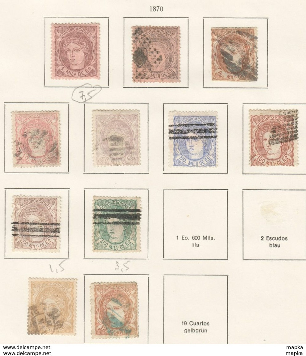 SP025 1870 SPAIN PROVISIONAL GOVERNMENT 11ST USED,MLH - Used Stamps