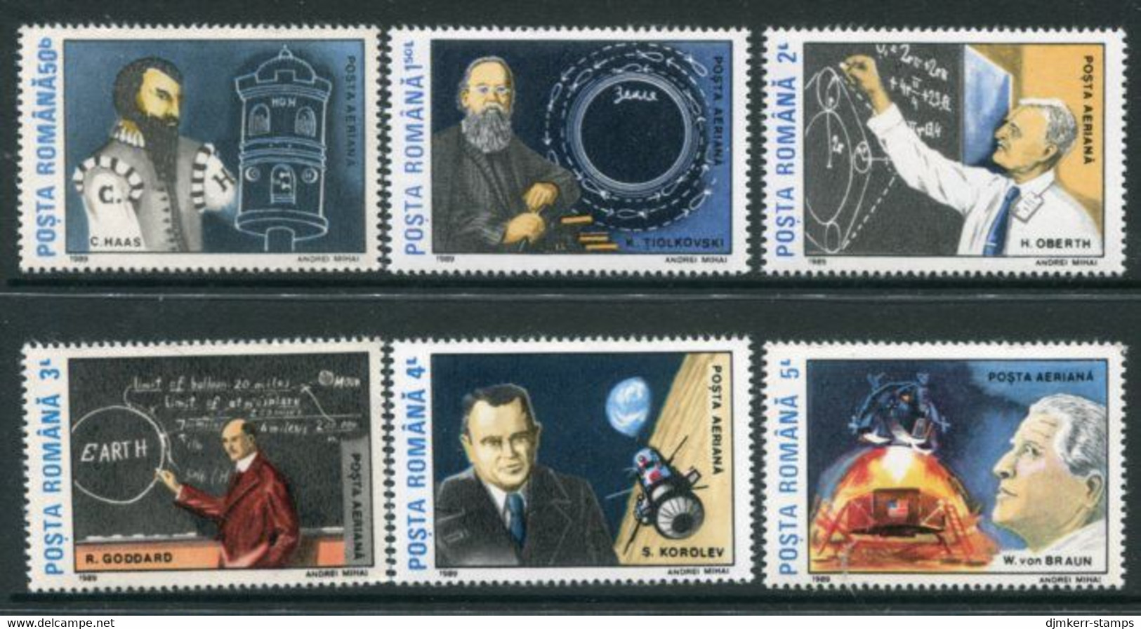 ROMANIA 1989 Moon Landing Anniversary MNH / **.  Michel 4575-80 - Unused Stamps