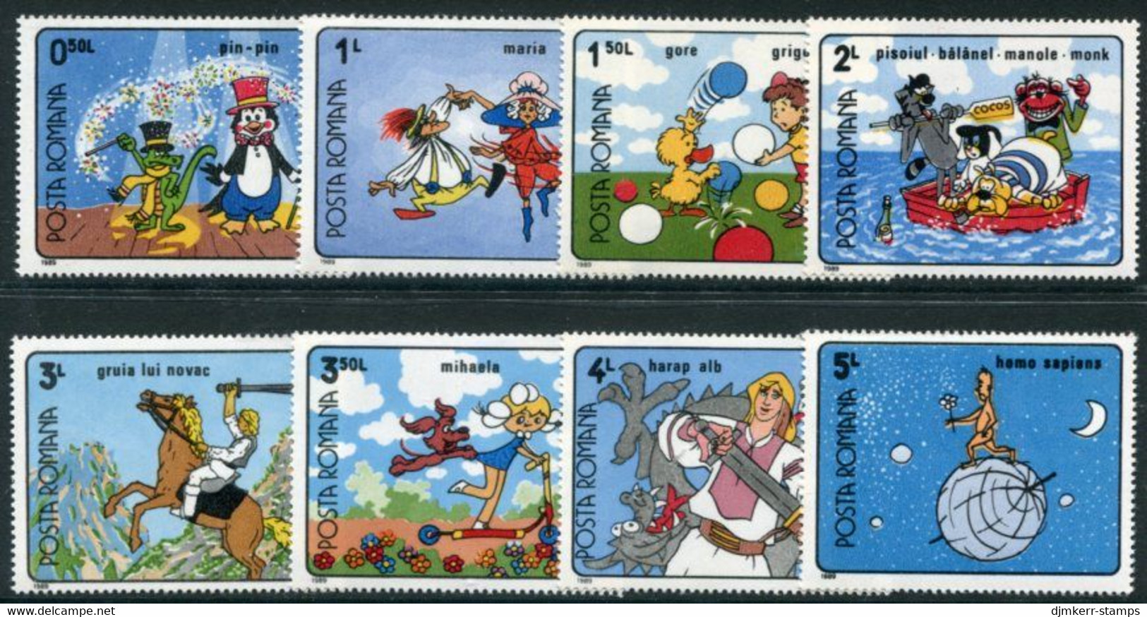 ROMANIA 1989 Animated Films  MNH / **.  Michel 4559-66 - Nuevos