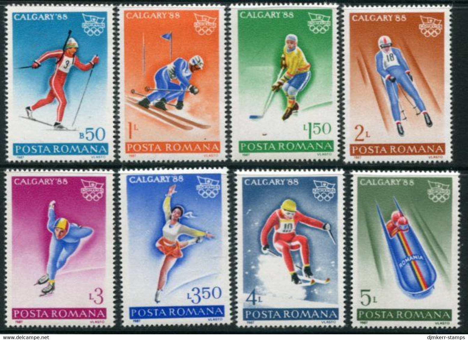 ROMANIA 1987 Winter Olympic Games MNH / **.  Michel 4418-25 - Nuovi