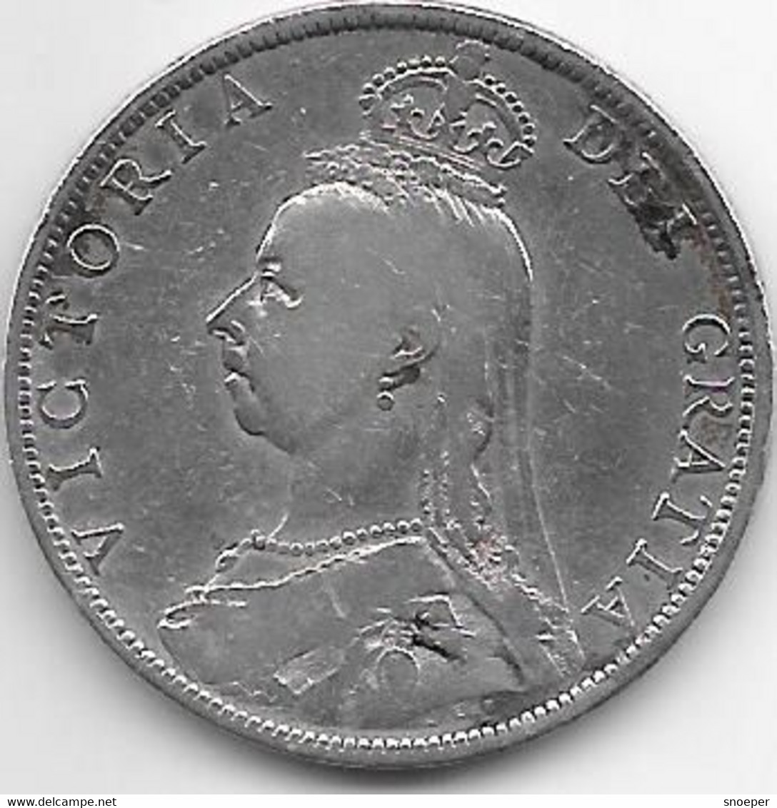 *great Britain 1/2 Crown   1889  Km 764   Fr+ - K. 1/2 Crown