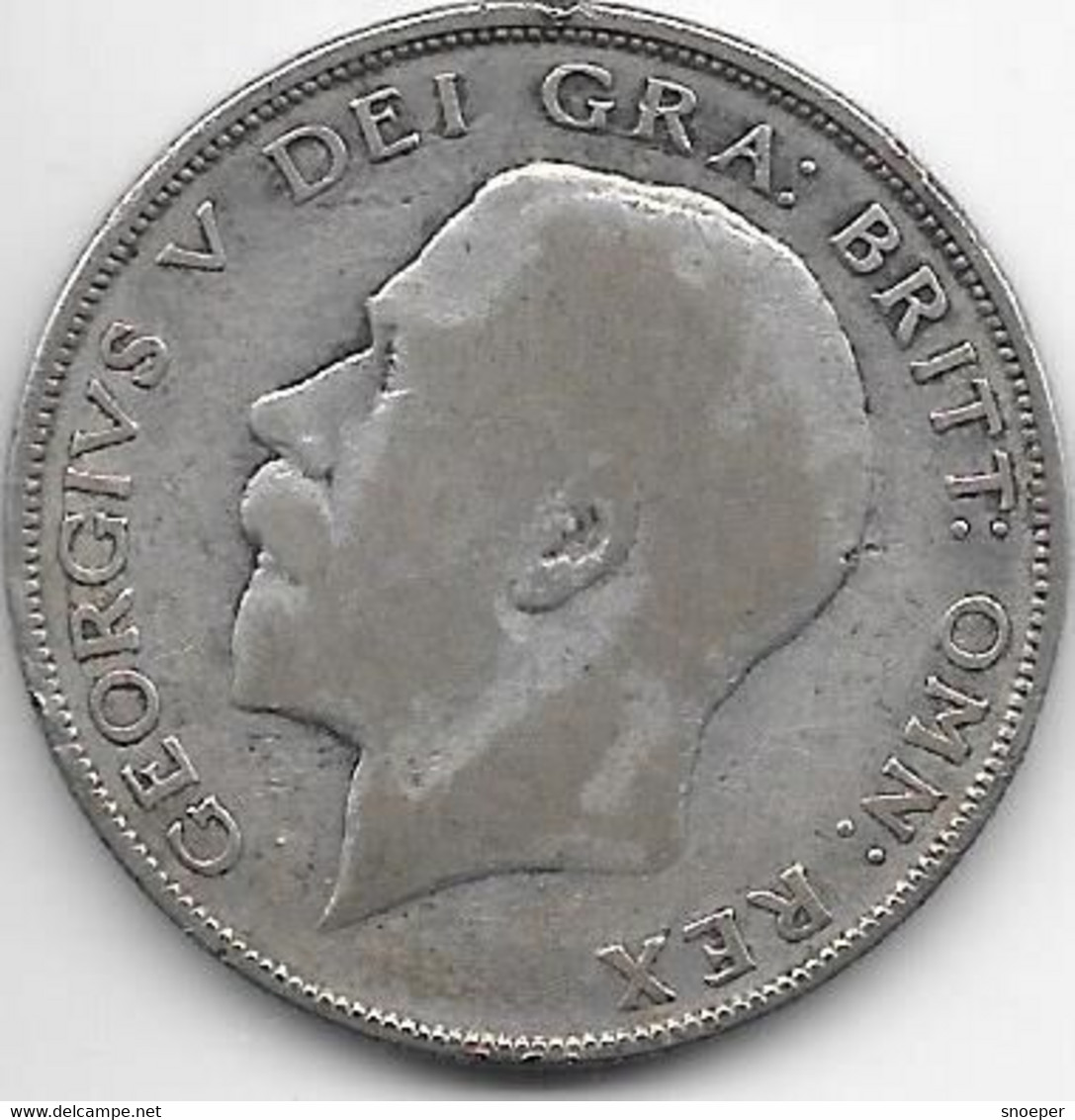 *great Britain 1/2 Crown   1925  Km 818.2   Fr(+) Catalog Val Fr = 50$ - K. 1/2 Crown