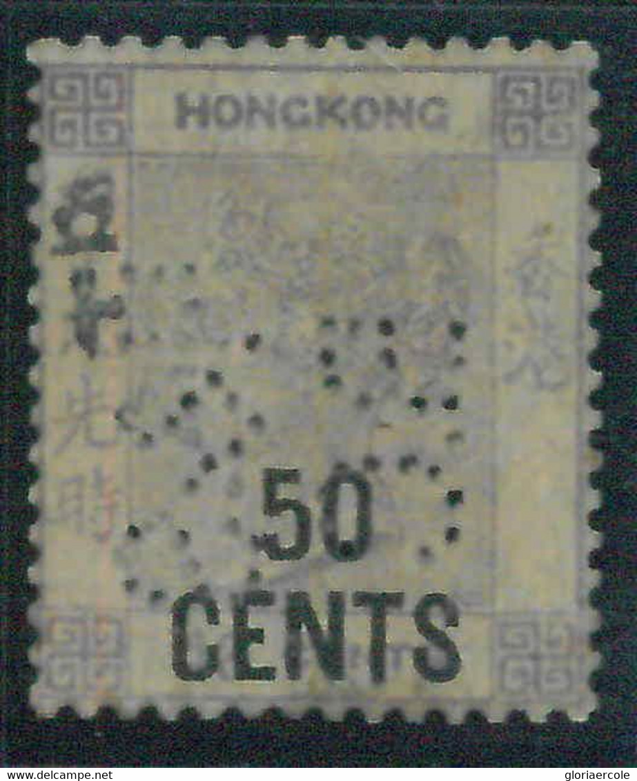 BK0995a - HONG KONG - STAMPS - SG # 49 --- MINT Hinged MH With PERFIN! BC & .. - Unused Stamps