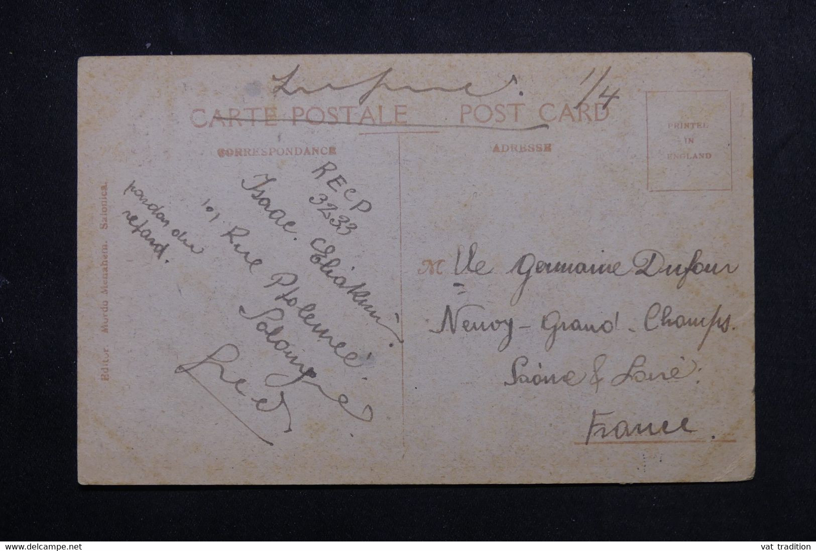 GRECE - Carte Postale  ( Femme Turque ) En 1913 Pour La France - L 73298 - Storia Postale