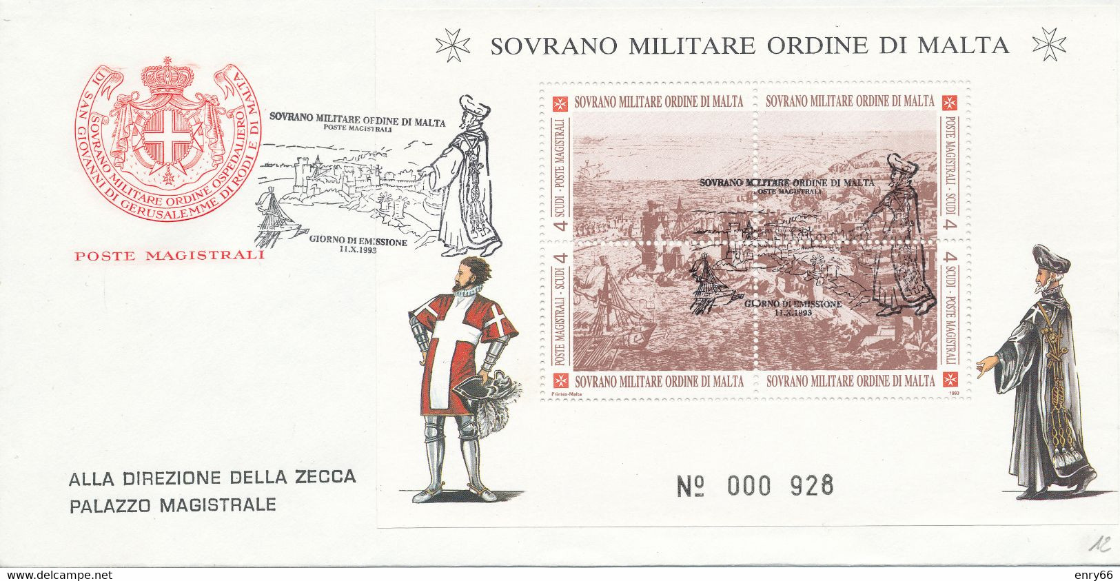 FDC 1993 - Sovrano Militare Ordine Di Malta