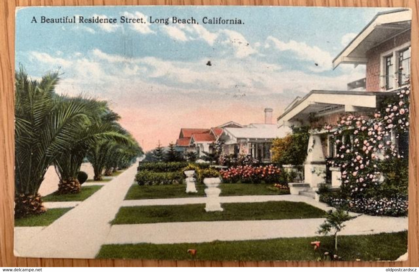United States 3 California Long Beach 1923 A Beautiful Residence Street - Long Beach