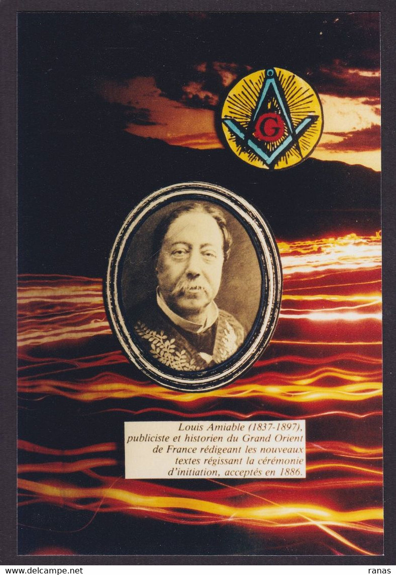 CPM Franc Maçonnerie Masonic Franc Maçon Tirage Limité Numéroté En 100 Ex. Louis AMIABLE - Philosophie & Pensées