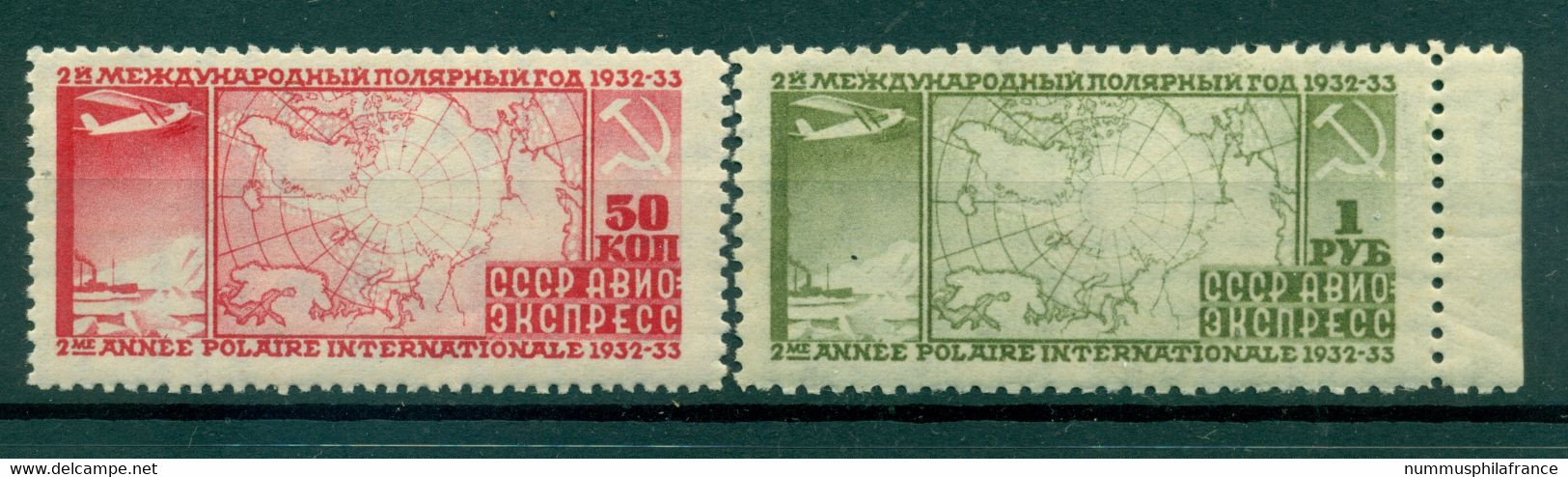 URSS 1932 - Y & T N. 31/32 Poste Aérienne - 2e Année Polaire Internationale (Michel N. 410 A/11 B) - Unused Stamps