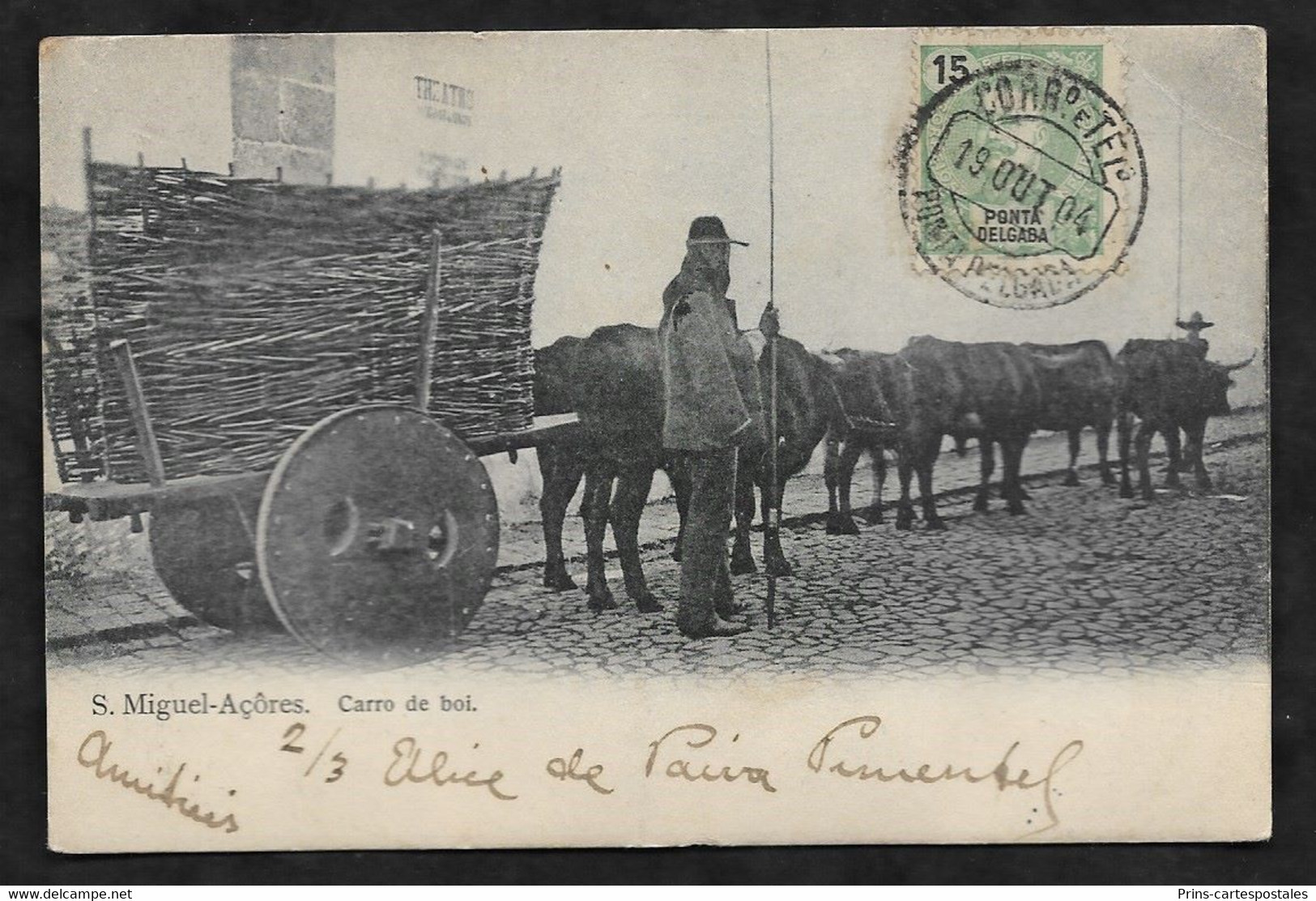 CPA Portugal Sao Miguel Açôres Carro De Boi - Açores