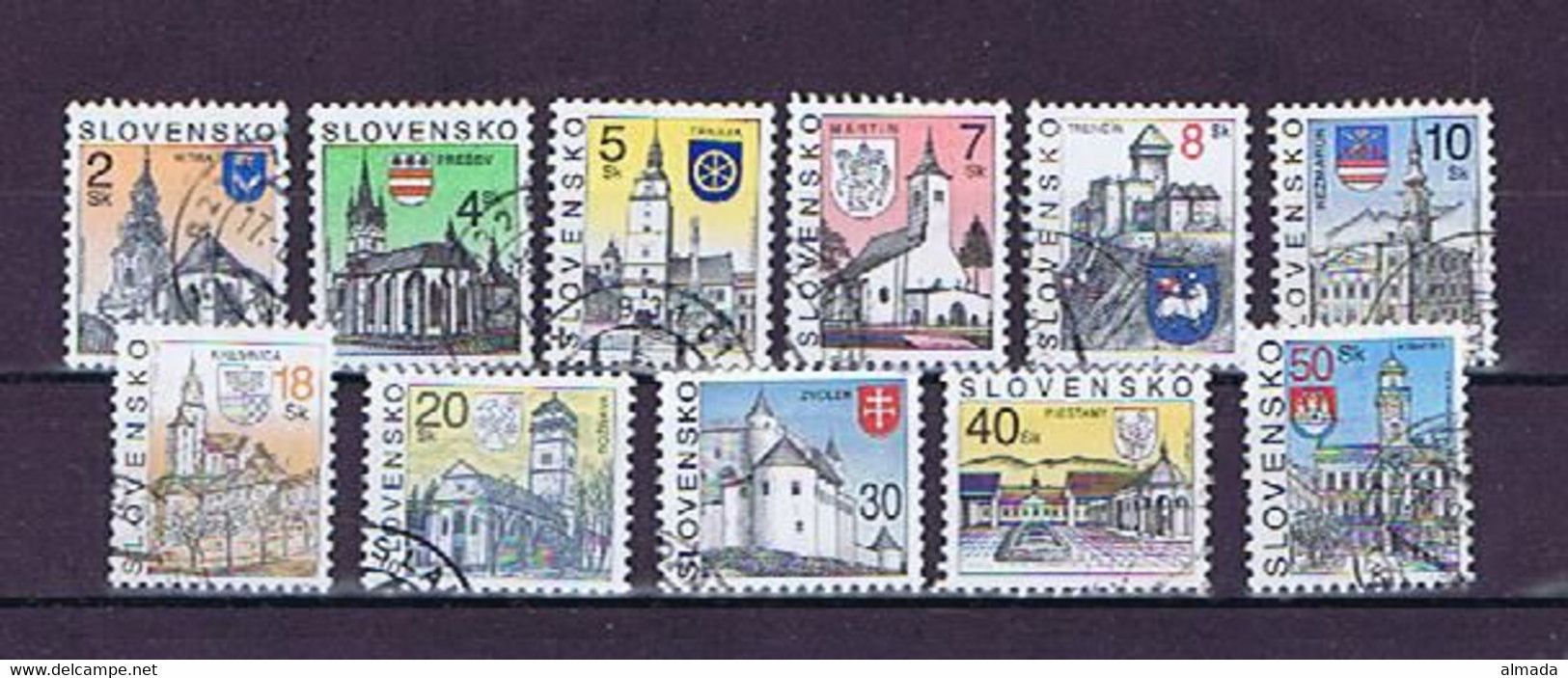 Slowakei, Städte, 11 Versch. Gestempelt / 11 Diff. Used - Collections, Lots & Séries