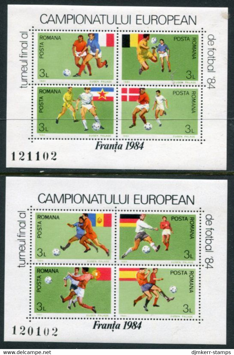 ROMANIA 1984 European Football Championship Blocks MNH / **.  Michel Blocks 205-206 - Blocks & Sheetlets