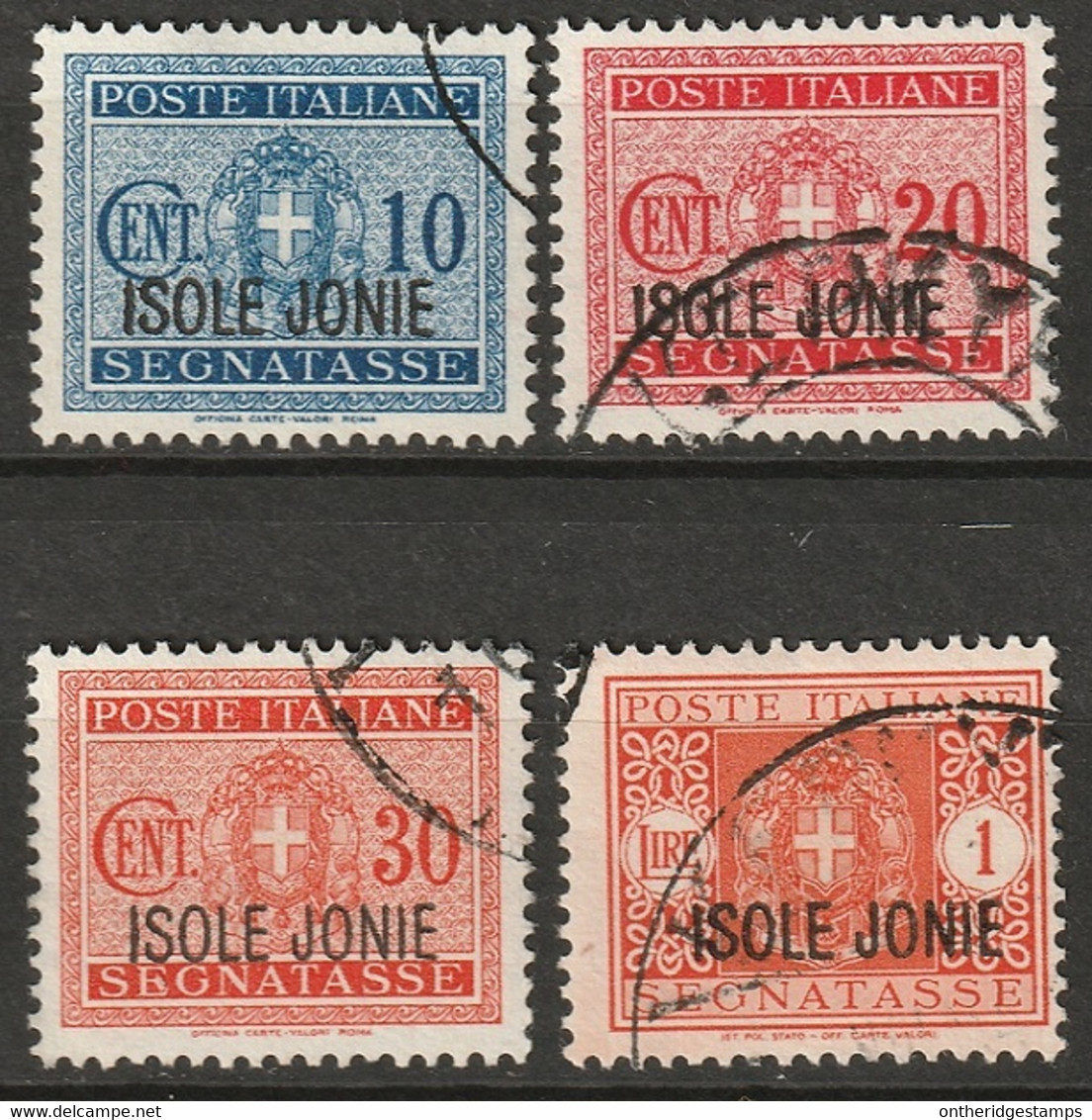 Ionian Islands 1941 Sc NJ1-4  Postage Due Set Used - Ionische Inseln