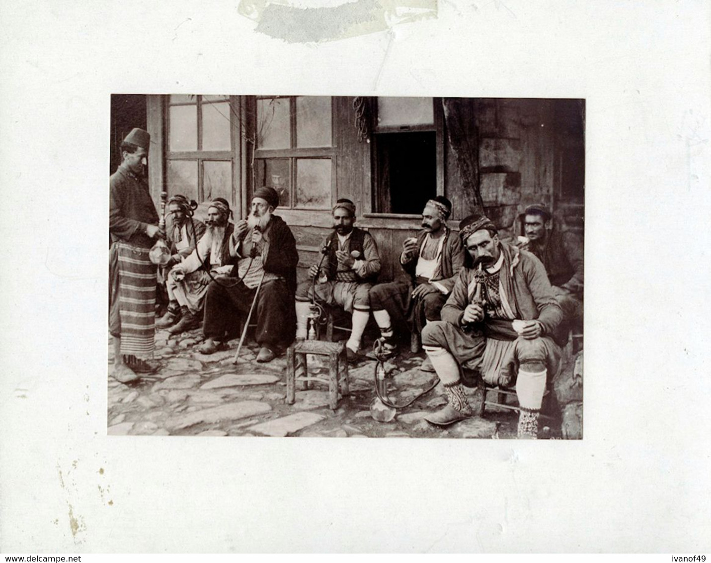 TURQUIE - PHOTOGRAPHIE 13x18 - Groupe D'hommes Assis Fumant - Belle Scène - Non Classificati