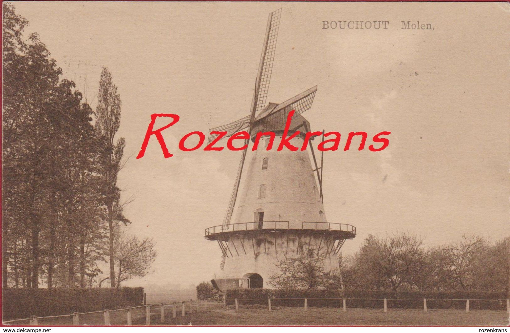 Bouchout Boechout Molen Den Steenen Molen ZELDZAAM Windmolen Moulin A Vent Windmill (In Zeer Goede Staat) - Böchout