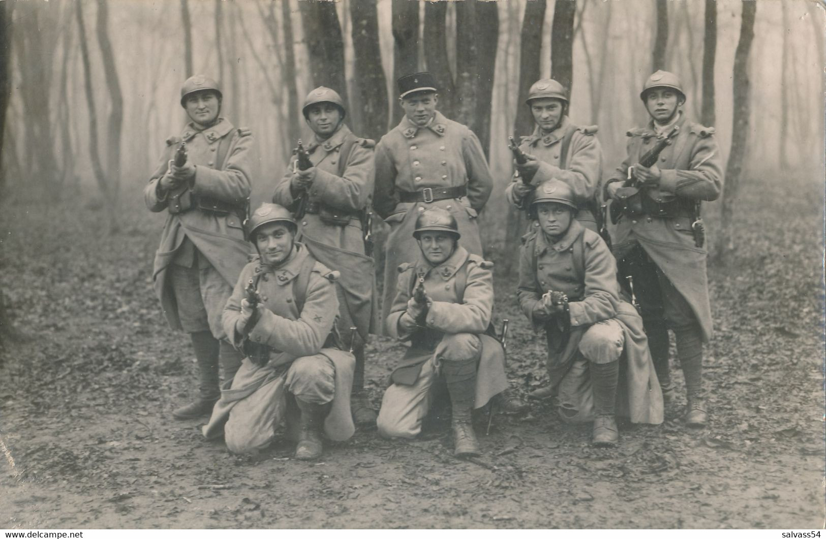 Carte-Photo  : Portrait Militaire - Chasseurs Du 4e BCP - Cor De Chasse Sur Le Casque (BP) - Guerra, Militares