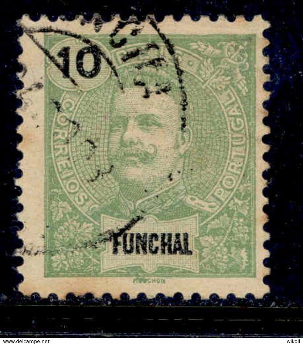 ! ! Funchal - 1897 D. Carlos 10 R - Af. 15 - Used - Funchal