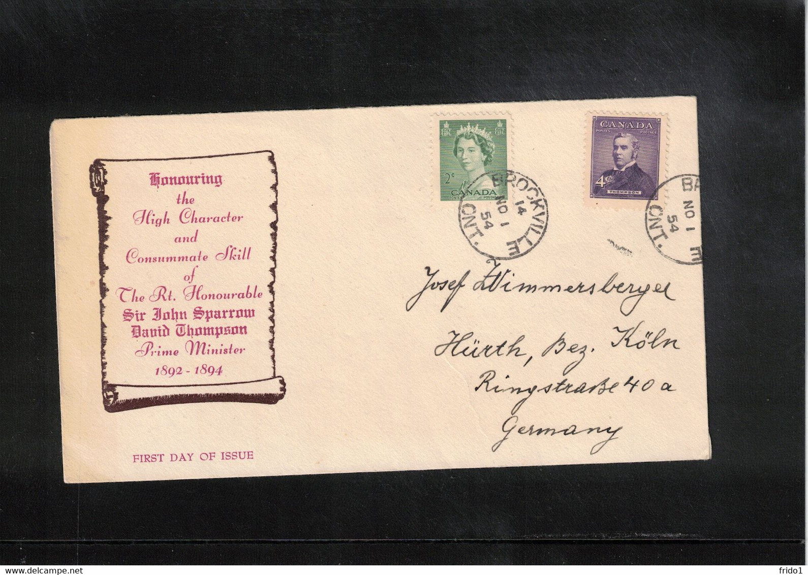 Canada 1954 Interesting FDC - Andere & Zonder Classificatie