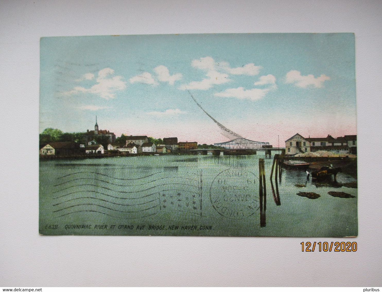 New Haven CT , QUINNIPIAC RIVER BRIDGE, OLD POSTCARD  0 - New Haven